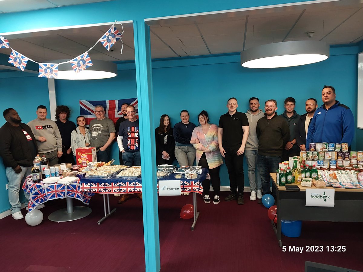 FortemSolutions's tweet photo. Over the past few weeks, our @orbitgroup team have helped raise money and collect food donations for @SOAFoodbank as part of the Big Help Out initiative. In honour of the coronation, the team hosted a Royal Celebration where £300 was raised and donated to the food bank https://t.co/TuvnrHyRw2