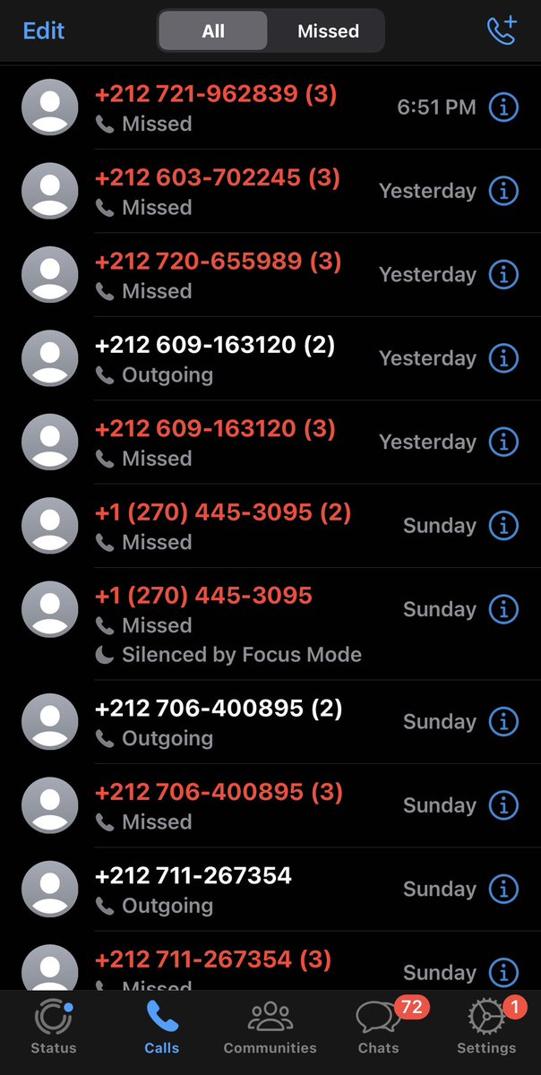 hmohapatra1's tweet photo. @WhatsApp 
Tired of blocking and reporting below kind of numbers .I get huge number of unwanted missed calls on daily basis. @Meta https://t.co/fMfRGRvKt8