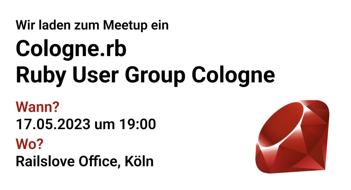 Join us for @colognerb in our office🙌🏻 👉🏻 colognerb.de👈🏻 #rubyonrails #meetup #cologne