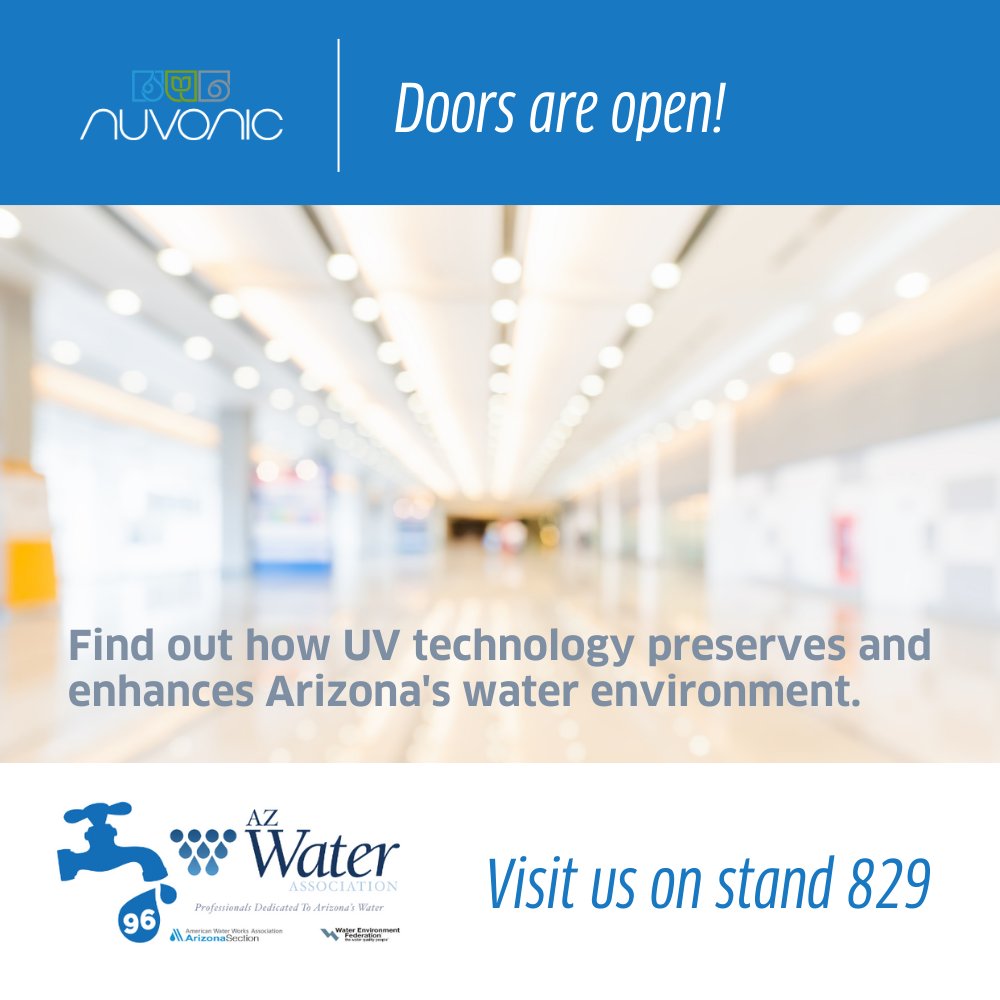 The doors are now open for the 96th Annual AZ Water Association Conference &amp; Exhibition. Make your way to stand 829 to find out how our #UV technology protects #Arizona's water environment.
#AzWater96th #puritywithscience
