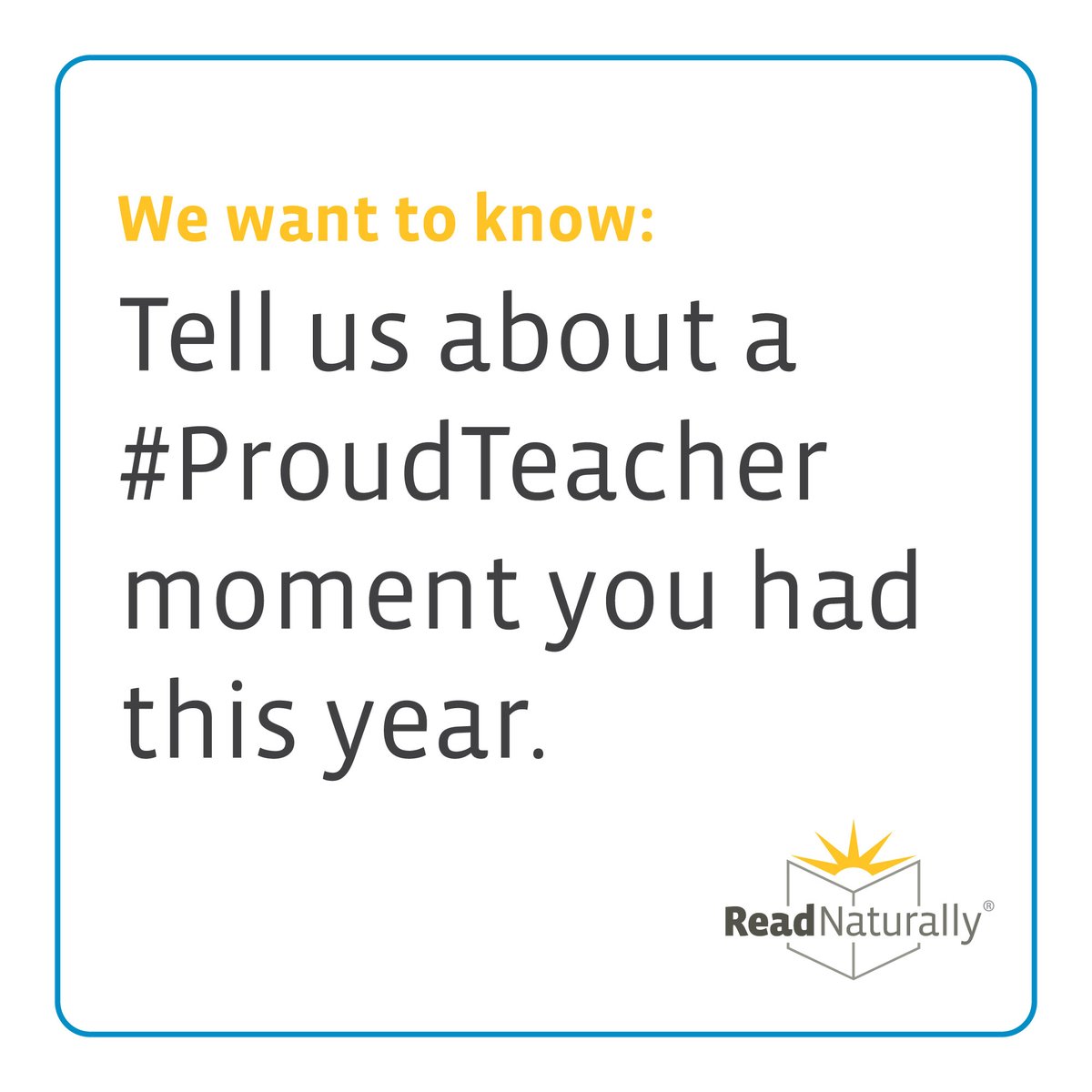 ReadNaturally's tweet photo. What's your #ProudTeacher moment this year? Let us know in the comments

#TeacherAppreciationWeek #Teachers #Education #ReadingTeacher #Teacher #ReadNaturally #ReadingProgram #Reading #ScienceOfReading #StructuredLiteracy https://t.co/hBshEszzjw