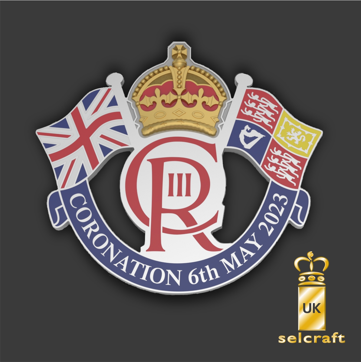 SelcraftUK's tweet photo. @Selcraft UK. 5 decades of innovative design &amp; manufacturing.  Here's an exclusive collection of #commemorative, #corontation costume jewellery. Created as a #bespoke commission, it features official cyphers of #KingCharles III &amp; #QueenCamilla, &amp; official #coronation logo. https://t.co/Uwpyh85z1R