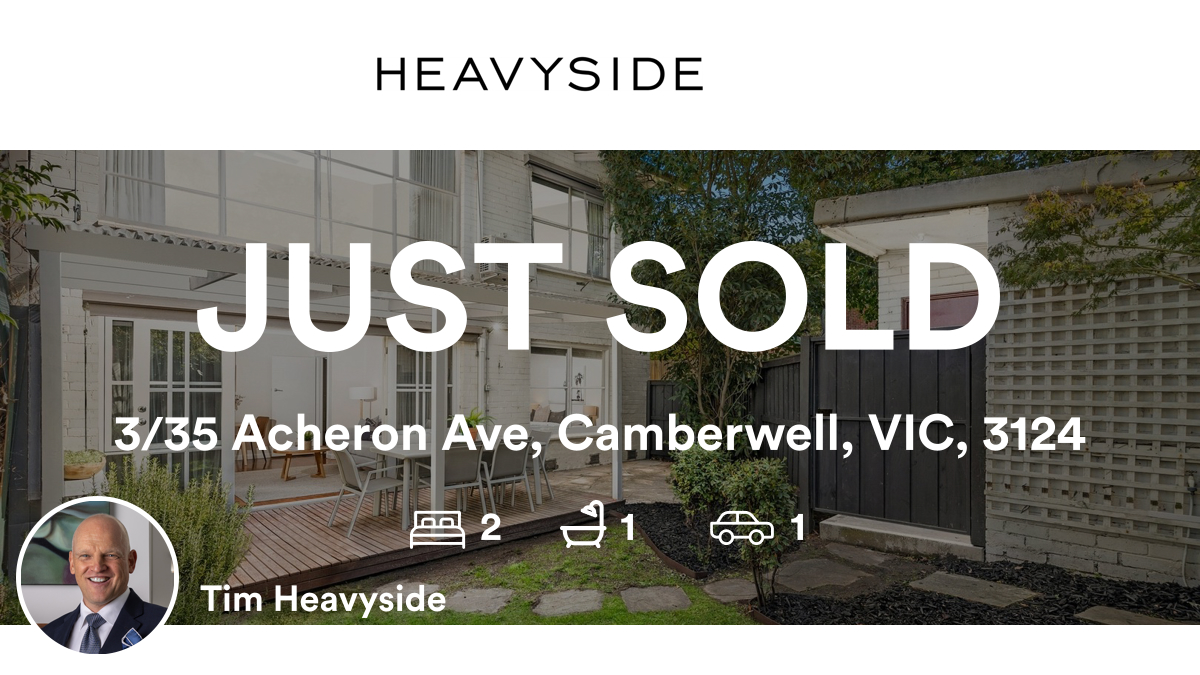 🛌 2 🛀 1 🚘 1
📍 3/35 Acheron Ave, Camberwell, VIC, 3124

My latest sale on RateMyAgent.

rma.reviews/G9B20ReconfK

...
#ratemyagent #realestate #HEAVYSIDE