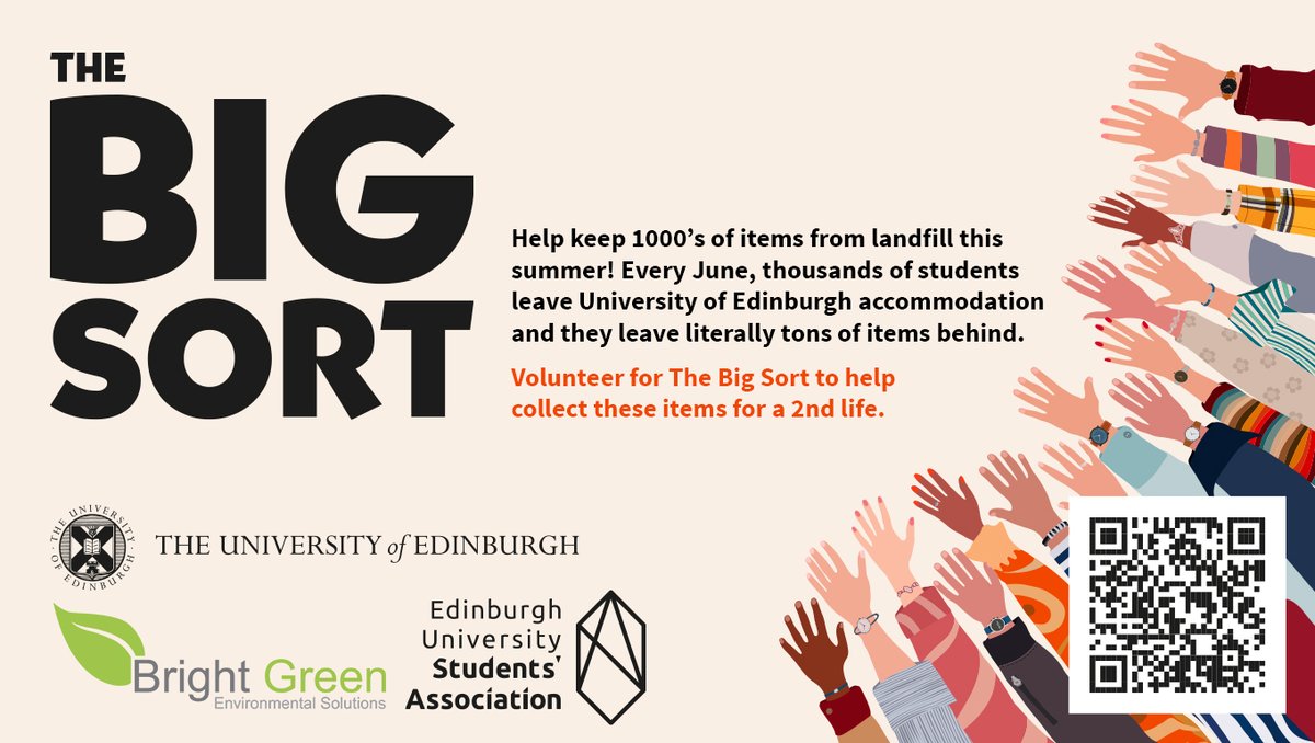 Volunteer with the Big Sort to save 1000s of items left behind in student accommodation from going into landfill. Both students and staff can apply to join. Find out more -&gt; edin.ac/3NWeYXp