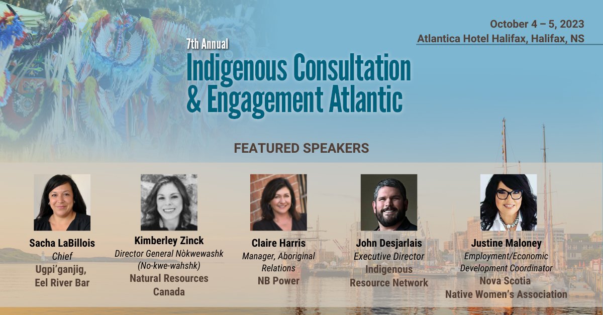 Hear from Natural Resources Canada, Ugpi’ganjig, and more at CI’s 7th Annual Conference on Indigenous Consultation & Engagement Atlantic this October 4 – 5 in Halifax! 

View the early agenda and speakers: bit.ly/40yb5uw

#IndigenousATL #IndigenousCanada