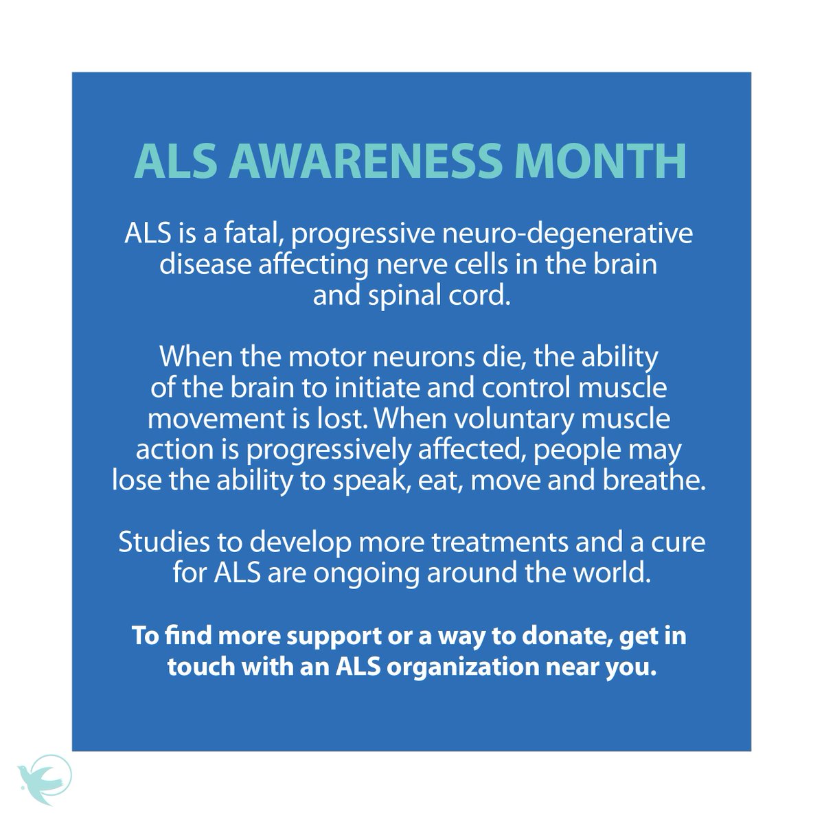 Living with amyotrophic lateral sclerosis (ALS) is a challenge. But together, we can make it easier. #ALS #HopeAndStrength