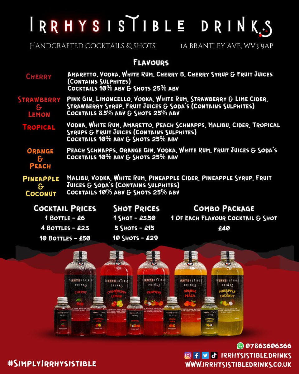 Irrhysistible__'s tweet photo. PRICE LIST 📋

#irrhysistibledrinks #simplyirrhysistible #rtdcocktails  #cocktails https://t.co/IWRX8HA1zh