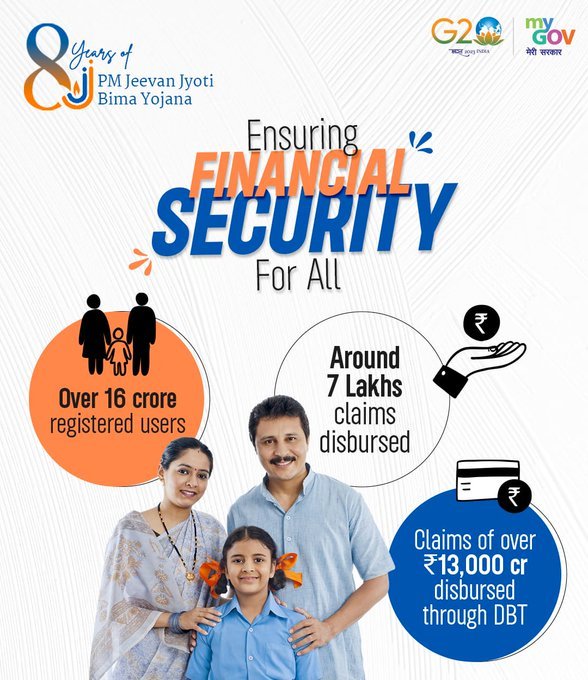 PrakashJavdekar's tweet photo. 8 Years of #JanSuraksha ..

A comprehensive social security net benefitting crores of citizens by providing financial support in times of adversity.

Modi Govt's Insurance scheme #PMJeevanJyotiBimaYojana is transforming lives!
 
#8YearsofPMJJBY #PMJJBY https://t.co/VCnmCXEnXK