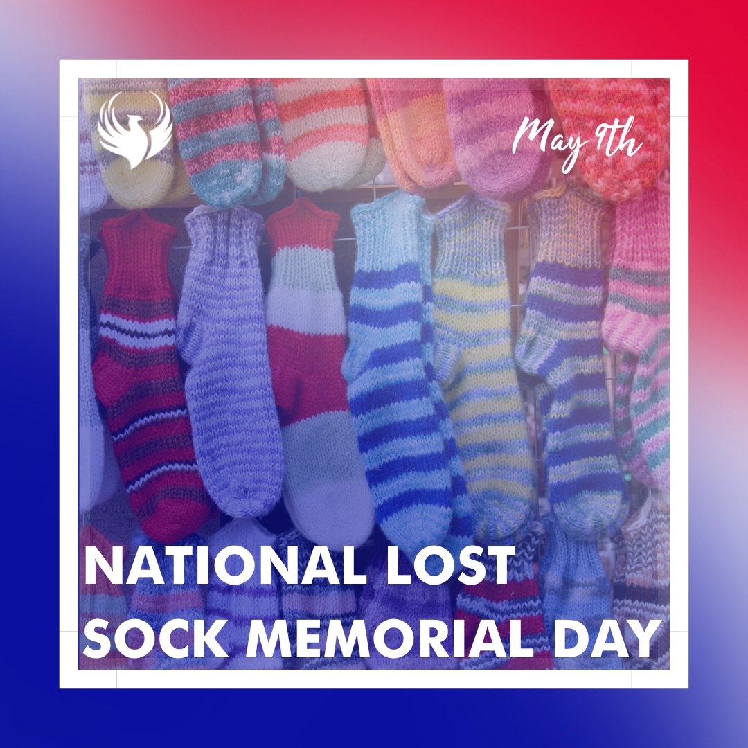 PhoenixLMG's tweet photo. Today we honor #LostSockMemorialDay, a day to remember those socks that have mysteriously vanished into the unknown. Let's take a moment to reflect on the memories they brought us and the cozy warmth they provided to our feet. To all the lost socks, we haven't forgotten you. https://t.co/Y99glC0i3w
