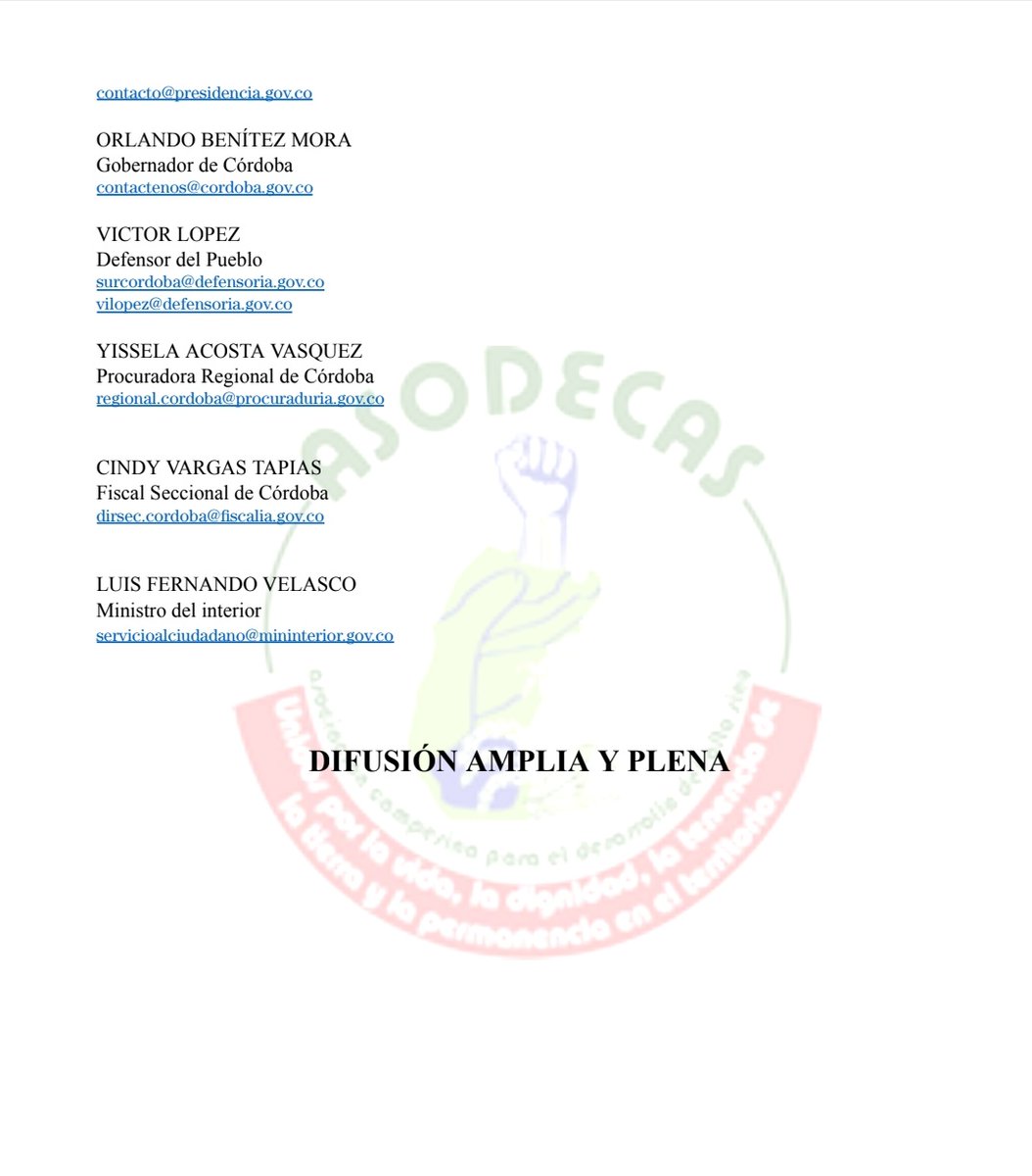 JoseOrtegaRuiz's tweet photo. #AcciónUrgente, Amenazas y desplazamiento al Compañero Cervelion Cogollo Presidente de @AsodecasOficial.

A las organizaciones Gubernamentales y Defensoras de DD.HH, les pedimos el acompañamiento y las garantías para la Vida de nuestro Compañero. 

#QueLaPazNoNosCuesteLaVida! https://t.co/AMJoZr5KhX