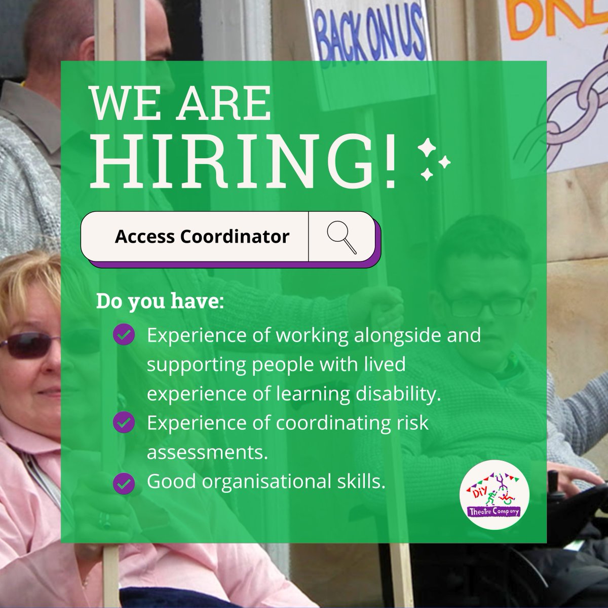 diytheatreco's tweet photo. Did you hear our incredibly exciting news? 👀
We’re on the lookout for an #AccessCoordinator!
🤩Deadline: 22 May
🔗https://t.co/tAstSAPOin
Thank you to @ace_national for their support!
#SalfordJobs #AccessCoordinator #AccessJobs #ManchesterJobs https://t.co/TSDNiYpAHT