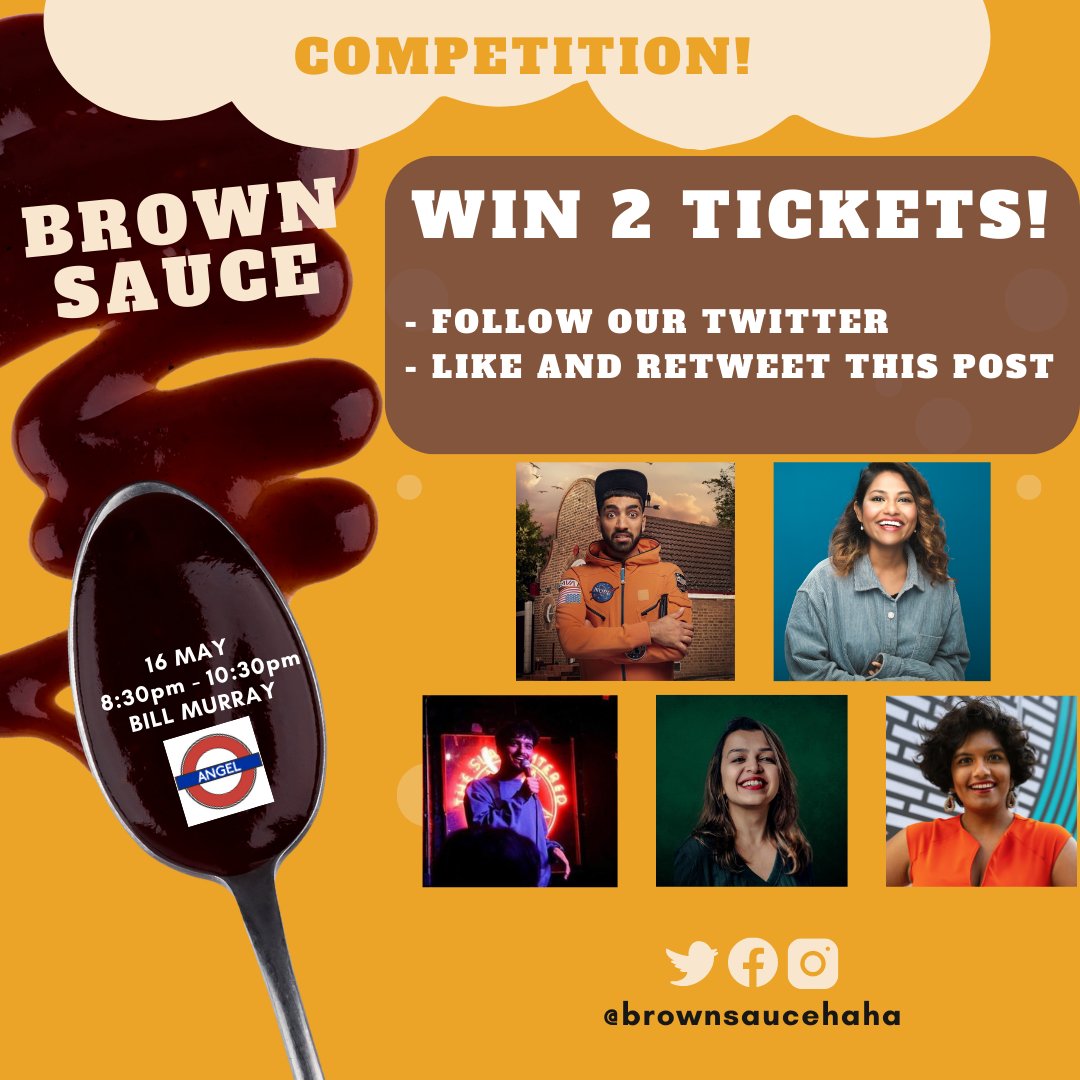 Brownsaucehaha's tweet photo. COMPETITION TIME!

For a chance to win 2 tickets to our show with @MawaanR on May 16th, all you have to do is the following:

- Follow this account
- Like and retweet this

Winners will be picked at random and announced May 12th!

*UK entries only. Travel not included. https://t.co/hzSIKgNdyY