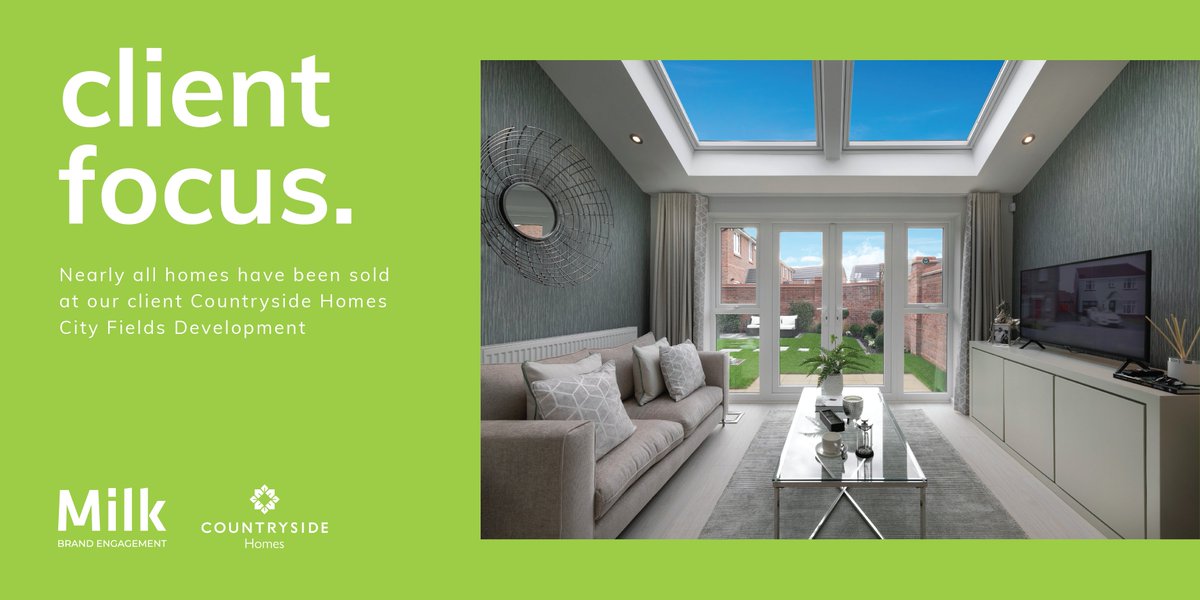 we_are_milk's tweet photo. We've been working with @Countryside_PS on one of their Yorkshire developments, City Fields, since its launch, and we're happy to announce nearly all homes have now been sold! https://t.co/N62Xsif3Cm