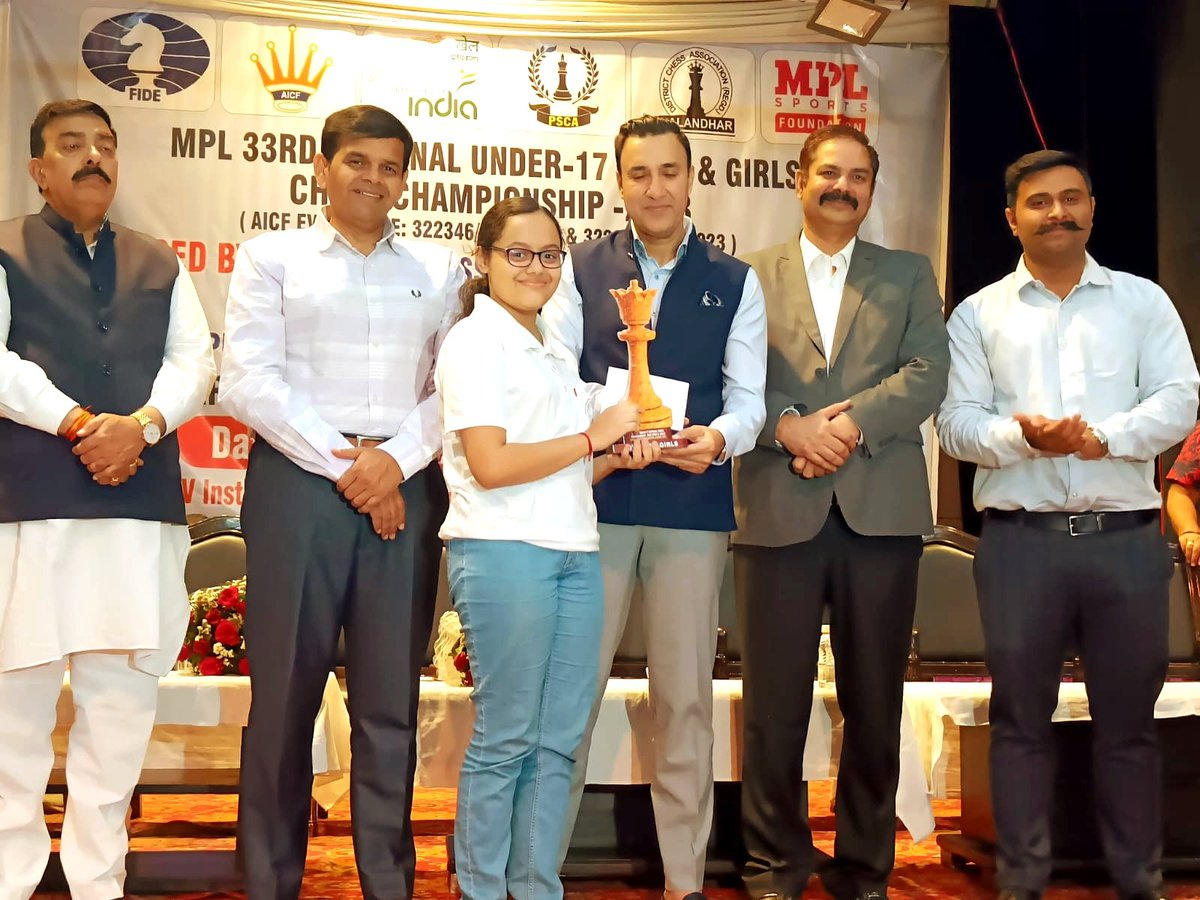 Arshiyachess's tweet photo. #MPL_33rd_ U-17_National_Chess_Championship concluded today at Jalandhar #Punjab
#ARSHIYA (U-13 group) played very well in this National & scored 7.5 Points in 11 round & secured #10th_RANK ,Won a Cash Award
Also increased International Rating by37 ELO
@mygovtripura
@tripura_cmo https://t.co/y3K2pl5sn2