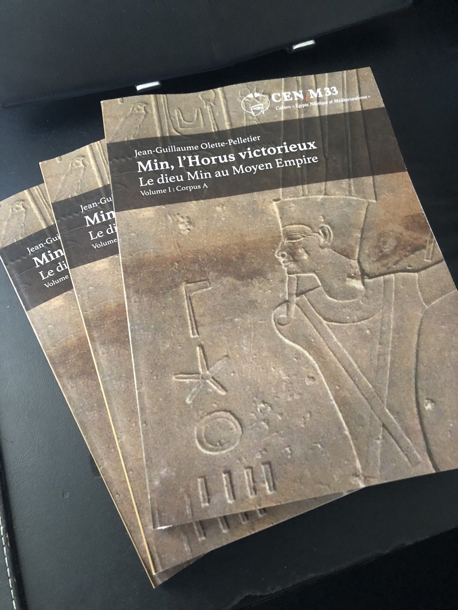 Parution de mon premier livre « Min, l’Horus victorieux. Le dieu Min au Moyen Empire » (CENiM 33) 🥰🥰🥰
1000 pages de traduction de stèles pharaoniques et présentation d’une nouvelle méthodologie d’analyse du panthéon égyptien ancien! #egyptologie 

enim-egyptologie.fr/?page=cenim&n=…