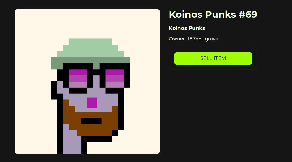 koinosblocks's tweet photo. Already got my brand new @KoinosPunks on @KollectionMkt without a transaction fee. How cool is that? https://t.co/dd0vMOYWAj