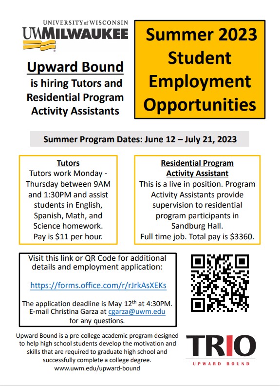 UWMDOS's tweet photo. Exciting Student Employment Opportunities! https://t.co/wRB62CjTkf