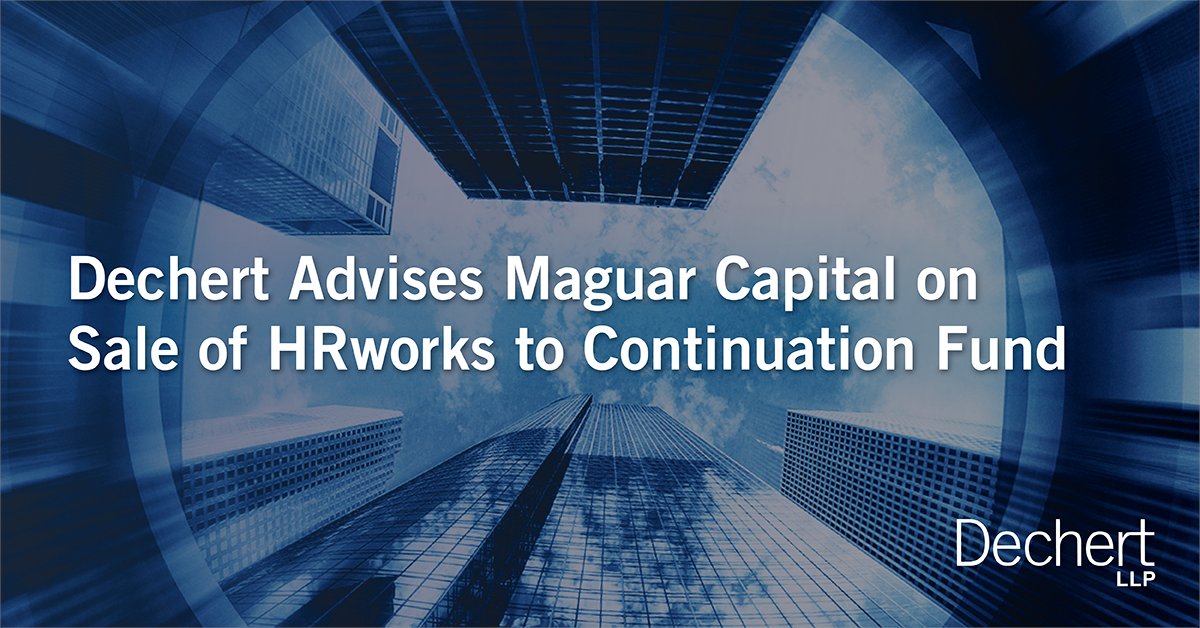 Dechert advises Maguar Capital on the sale of its portfolio company HRworks to Maguar Continuation Fund I, one of the largest GP-led transactions in Germany this year bit.ly/42pZvDC