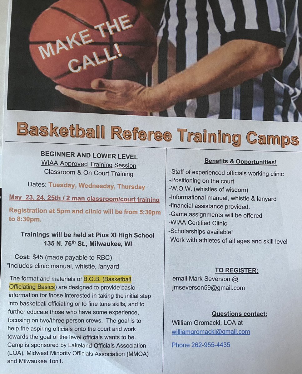 MaryNellen1's tweet photo. Here’s your chance to get involved! The game needs more refs, young refs, and females!!! 
Great side job that pays well https://t.co/aLr3LfN0az