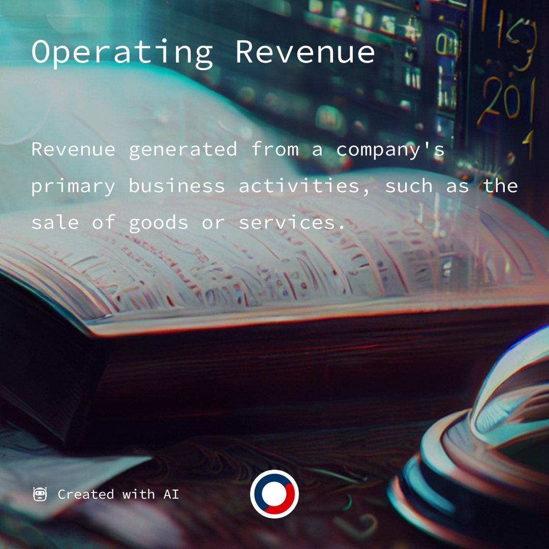 richardskimco's tweet image. Accounting Keyword of the Day

#OperatingRevenue: Revenue generated from a company's primary business activities, such as the sale of goods or services.

AI Accounting Dictionary: richardskim.com/documentations…

🤖 Created with AI