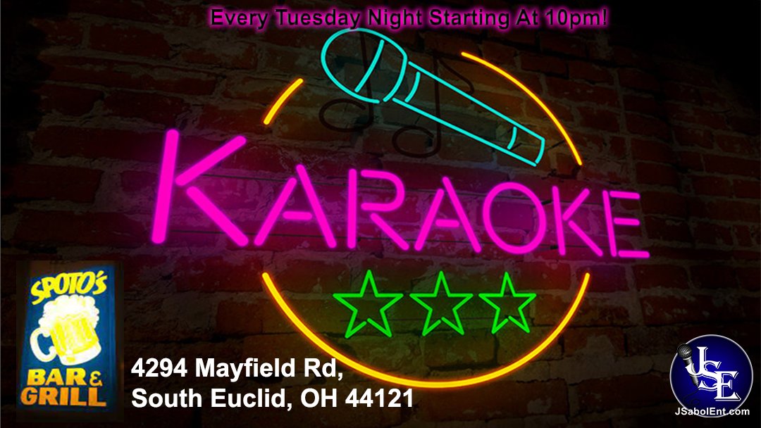 JSabolEnt's tweet photo. Get ready to sing your heart out! 🎤🎶 Join us for #KaraokeNight at Spotos every Tuesday at 10 pm. 🌟 Enjoy fantastic drinks, delicious food, and the warm company of amazing people! 🍹🍽️ Make unforgettable memories and let your inner star shine! ✨ #JsabolEnt #GoodTimes https://t.co/BEO6KnDtgG