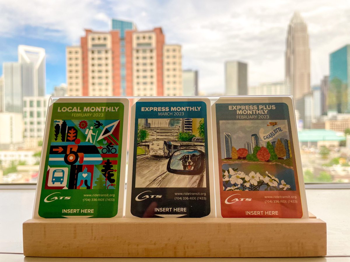CATSRideTransit's tweet photo. Enter CATS' Transit Pass Design Contest and submit artwork with the theme: Go Green on Transit! by 5/26! Learn more and submit your artwork: https://t.co/FQCAdTVCnZ
The passes shown are 2022 winners.
#RideCATS #ArtPass #TransitPass #TransitPassDesignContest #GoGreenOnTransit https://t.co/cLOAf3X1sX