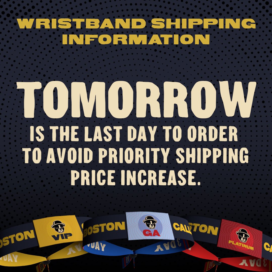 TOMORROW is the last day to get your tickets before the shipping price increases! Get your tickets today: bostoncalling.com/tickets/