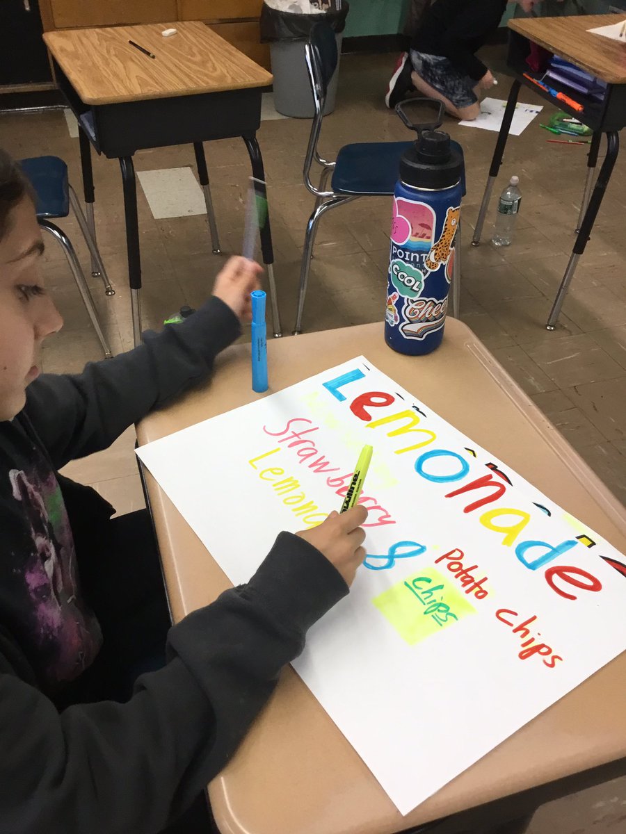 MrsRienzo's tweet photo. Lemonade War business plans have begun! @ORHEagles21 @LCalabrese1 https://t.co/69BciEoLrr