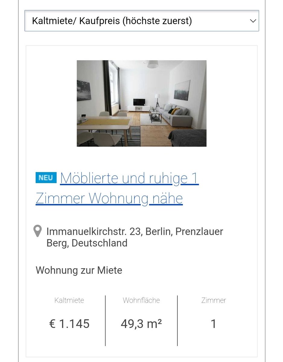 Effanda's tweet image. Wohnungssuche kann doch nicht so schwer s... #Enteignen