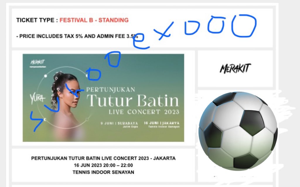 sipalingjaswar's tweet photo. Wts want to sell 

Pertunjukan Tutur Batin Yura Yunita Jakarta 2023 

🦋pake data pribadi
🦋DM untuk kelanjutannya
 FESTIVAL B (1 Tix)

wts wtb want to buy https://t.co/Ubhj2KQA6B