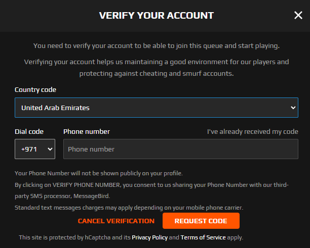 nate9k's tweet photo. @FACEITSupport can't queue for CS:GO as of today, get this message, but the SMS from your third party never arrives. Opened a support ticket and they didn't reply with a relevant message.

Any help appreciated. I've already verified through the new system https://t.co/sTGWnzUQQv