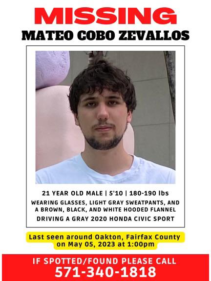 Hi friends, Mateo, the kid of our close friends have been missing since last Friday without a trace. His family last saw him leaving for school, George Mason, and has been missing ever since. Any help or tips would be greatly appreciated #MissingPersonAlert