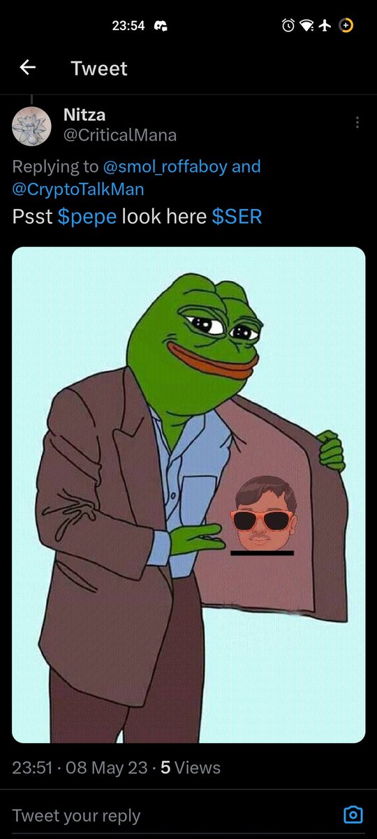 @cryptoking4200 @AlexOnchain GM $SER did you see the new pepe? 🤵‍♂️