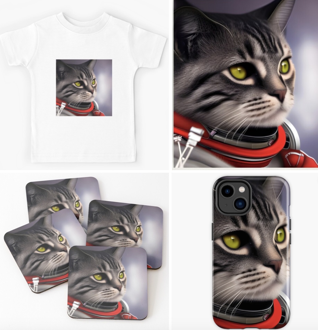SmartPufferFish's tweet photo. <Cat Astronaut> #AIcreation on #ArtPrint #IphoneCase #KidsTshirt #Coasters for #Catlover. Buy from my #redbubble shop
https://t.co/ZJZHLNhH6k
#AI #AIart #AIartist #kitten #homedecor #giftforkids #giftformother #mothersday #babyandkids #androidcase #throwblanket #petsaccessories https://t.co/mT1LXItqsT