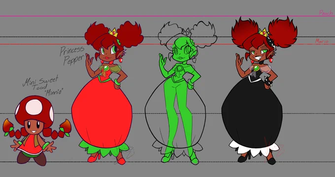 What's better to draw a princess in, then with another princess? An official reference sheet for Princess Pepper.