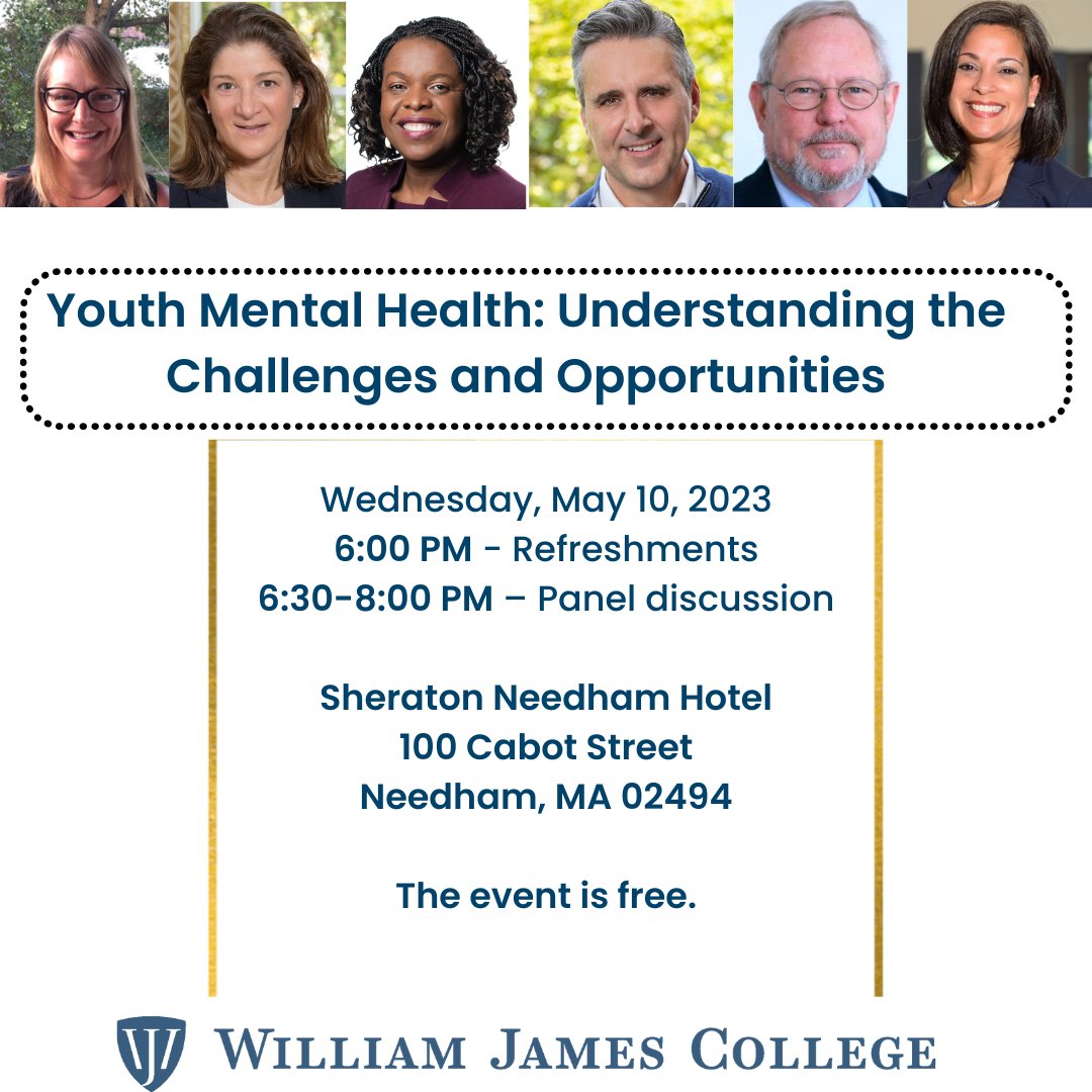 We hope you can join us tomorrow night for this important discussion on youth mental health. Come learn how we all can make a difference in the lives of young people who need our support. 

Learn more and register here: williamjames.edu/centers-and-se…