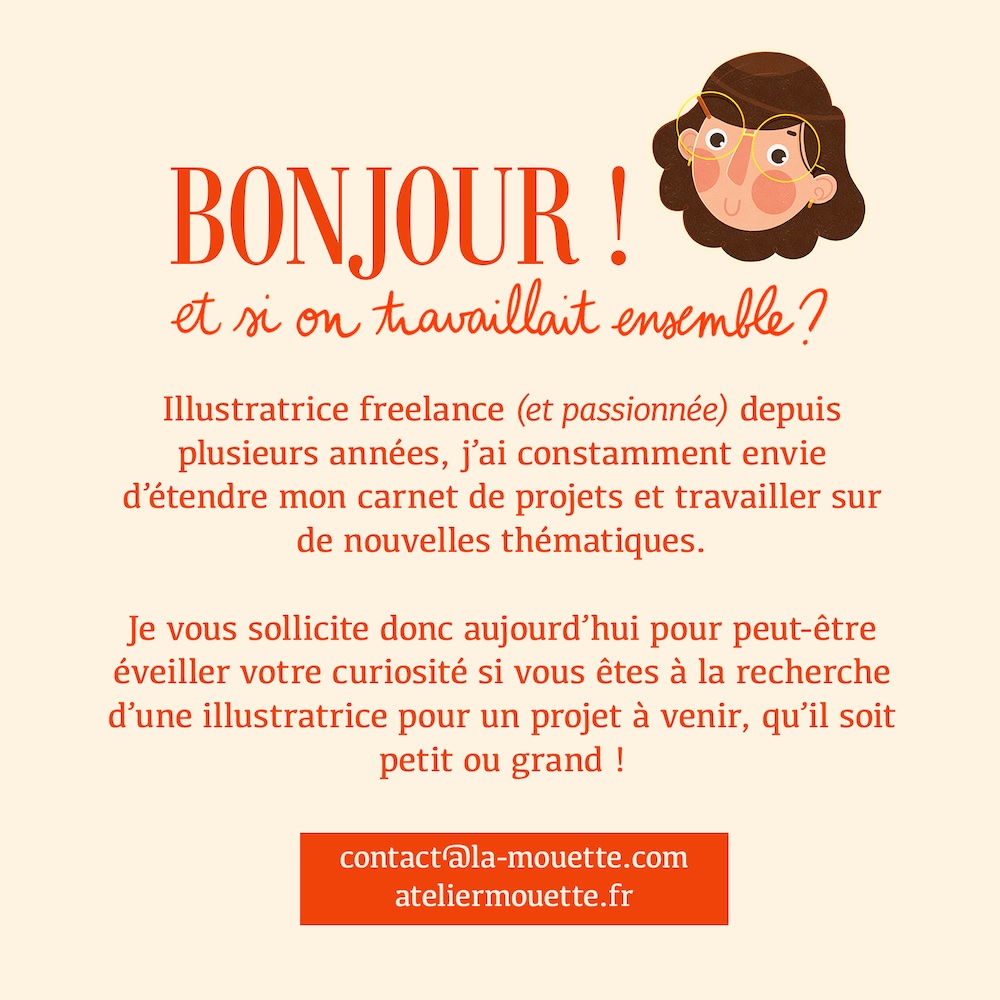 LaMouetteF's tweet photo. Bonjour ! 👋 Illustratrice freelance, je suis constamment à la recherche de nouveaux projets et clients pour travailler sur de nouvelles thématiques. Vous êtes un magazine, une maison d’édition, une marque... (et plus encore) ? Travaillons ensemble ! contact@la-mouette.com https://t.co/IiBRzKHeSc
