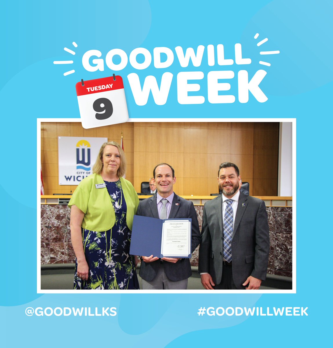 Happy #GoodwillWeek! Today, Mayor <a href="/BWhippleKS/">Dr. Brandon Whipple</a> with the <a href="/CityofWichita/">City of Wichita</a> issued a proclamation for Goodwill Week May 7th-13th 2023. We are so grateful to our community and our shoppers for their continued support of our mission.