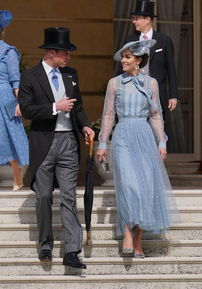 The Prince and Princess of Wales at the Garden Party at Buckingham Palace today 💐