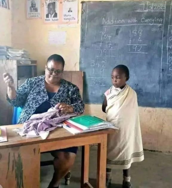 This madam is a heroine and deserves state recognition. She went out of her way instead of caning the kid, out of motherly love she chose to sew the dress for her. 
Retweet and let's appreciate this loving teacher &amp;mum

| 300 million | Nairobi River | Rigathi Gachagua | Edgar |