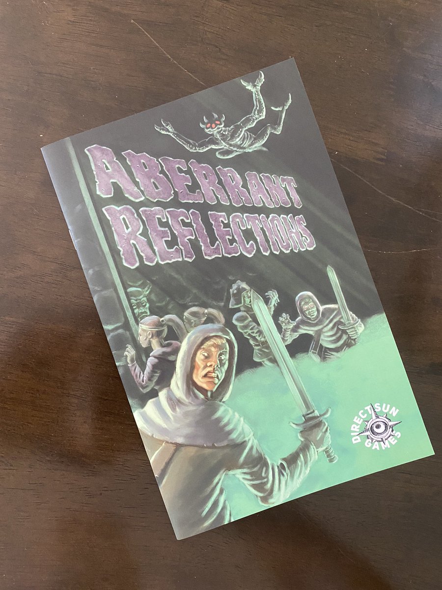 PlanetXGamesCo's tweet photo. One of my favorite zines to arrive in my mailbox these last few months has been ABERRANT REFLECTIONS. First, great name. Second, what a wild ride. @directsunGames killed it, with 💯 art by Jacob Fleming, Del Teigeler &amp; more! @old_jelly nailed those maps. Pure RPG joy folks. 💯 https://t.co/b7EzYq89KX
