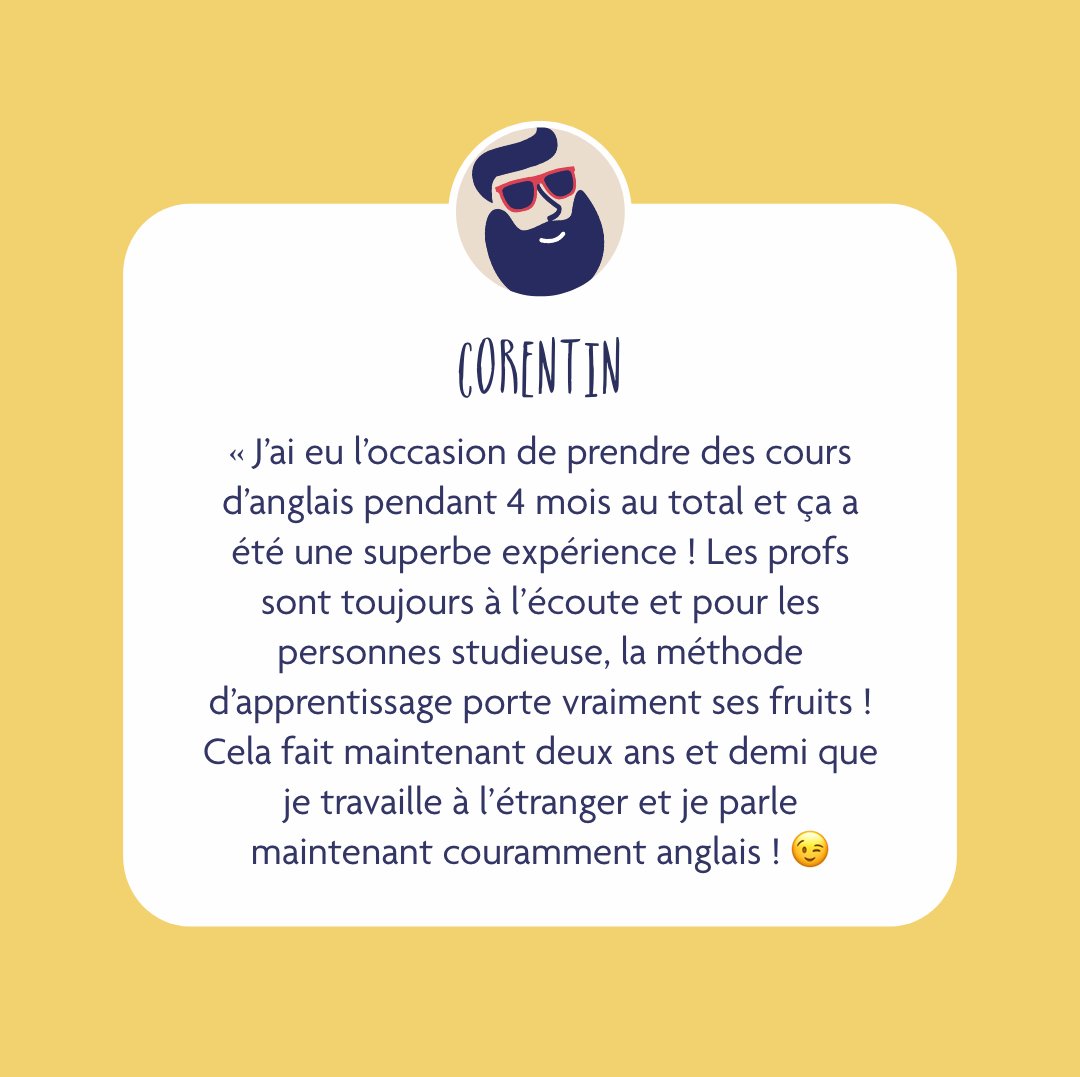 RennesLanguageC's tweet photo. Nos professeurs natifs sont passionnés par le partage de leur savoir et la transmission de la richesse culturelle de leur pays. Nous sommes ravis d’apprendre que Corentin parle désormais couramment anglais ! 😉 https://t.co/gHjsG86xWw