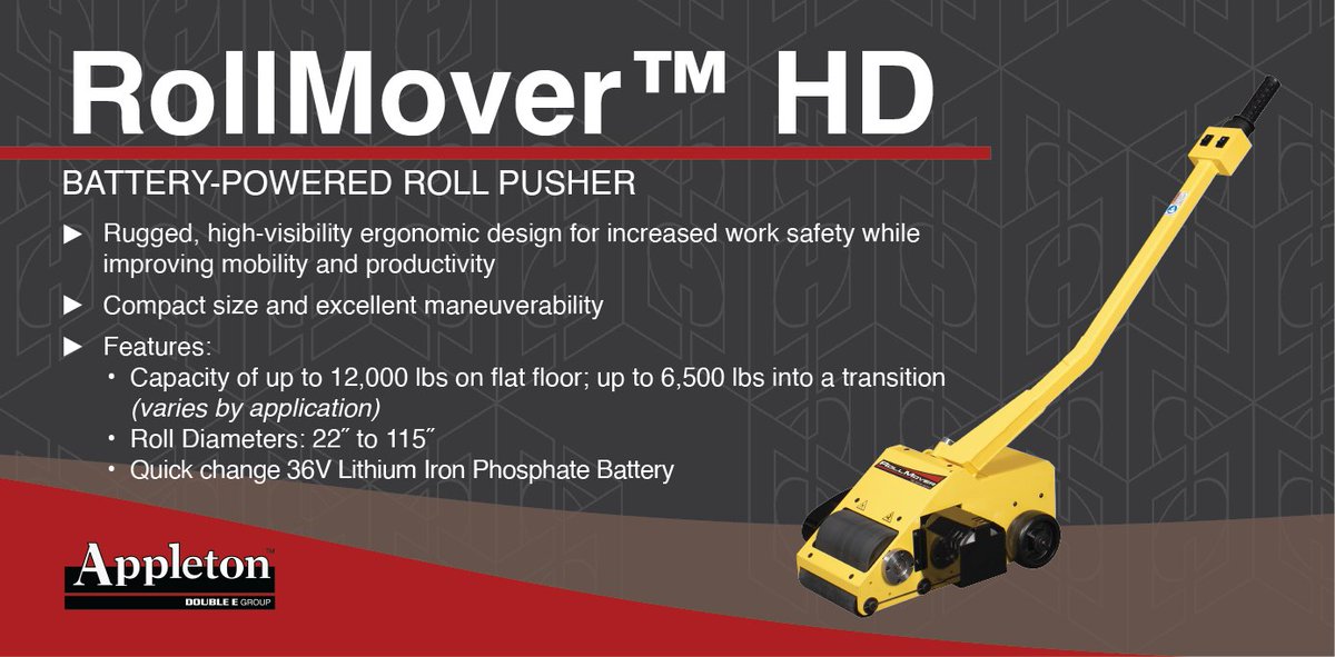 AppletonMfg's tweet image. Move large or heavy items quickly and safely with the compact design and adjustable height of RollMover HD.
For more info: bit.ly/44kaZK3

#convertingindustry #materialhandling #paperconverting #paperindustry #convertingequipment #manufacturing #engineering