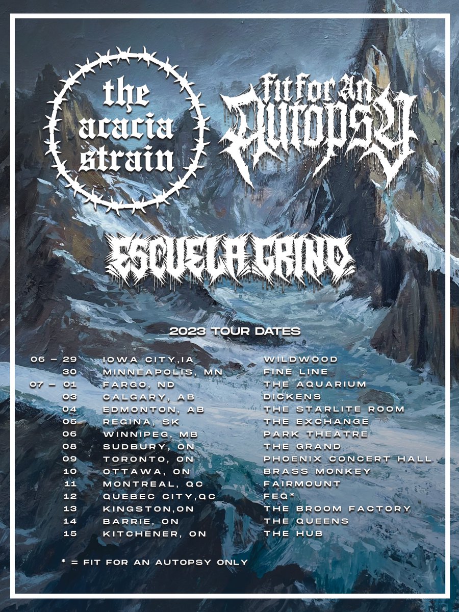 theacaciastrain's tweet image. TO OUR FRIENDS IN THE GREAT WHITE NORTH

Tickets on sale Friday at 10am
