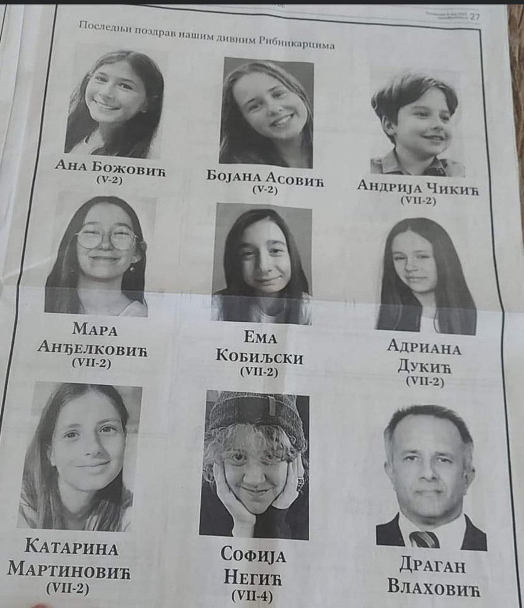 Poslednji pozdrav 💔💔💔💔💔💔💔💔💔Kao bivsi ucenik OOS VR, koju pamtim po najlepsim uspomenama, sa tugom i bolom rastajemo se od Ane, Andrije, Bojane, Mare, Eme, Adriane, Katarine, Sofije i Dragana.Ne postoje reci utehe.Iskreno saucesce svim porodicama nastradalih
