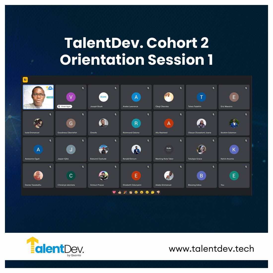 quantafrica's tweet photo. TalentDev. C2 Orientation Day was a Success, we look forward to seeing everyone achieve greatness in the Tech space
#talentdev #techie #greatness #technology #entrepreneur https://t.co/0RdYj5v6Lc