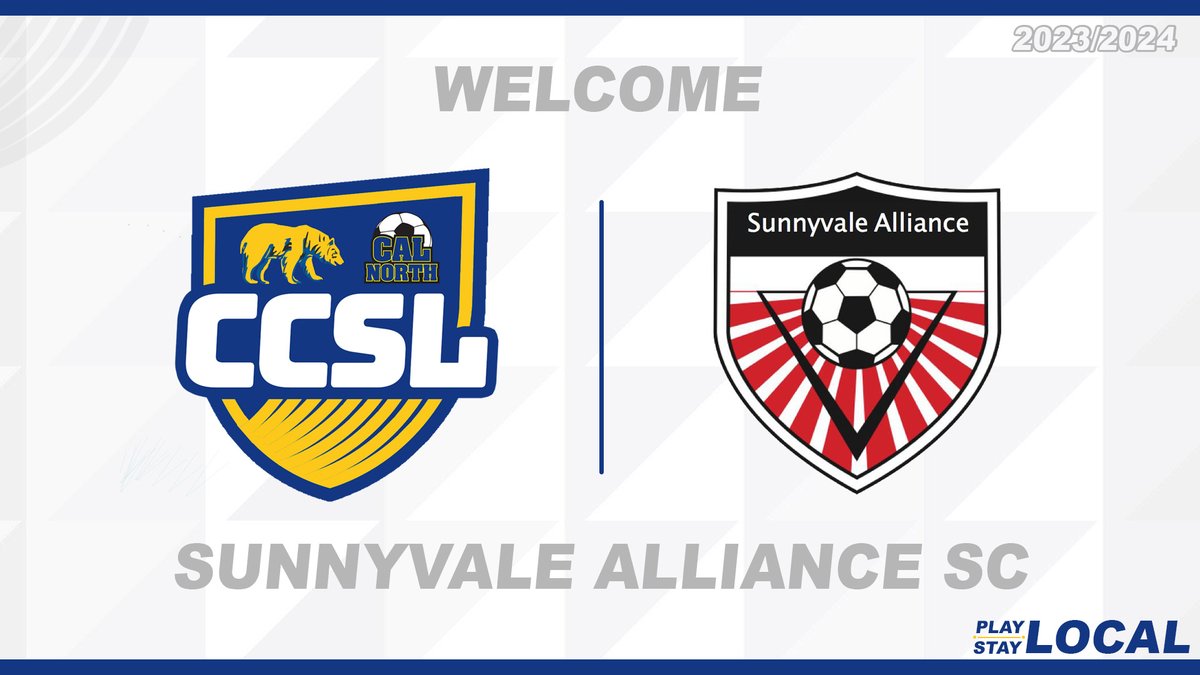 CalNorthSoccer's tweet photo. We would like to welcome @SASCfields for the 2023/2024 CCSL season!

Sunnyvale Alliance SC was established in 1976 and are based out of Sunnyvale, CA. 

Check them out on social media for tryouts dates! 

#CalNorthSoccer | #CCSL | #SunnyvaleAlliance https://t.co/K0zR5BHh4H