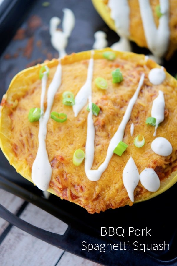 BBQ Pork Spaghetti Squash trbr.io/Olki28F via <a href="/CarriesExpKtchn/">CarriesExpKtchn</a>