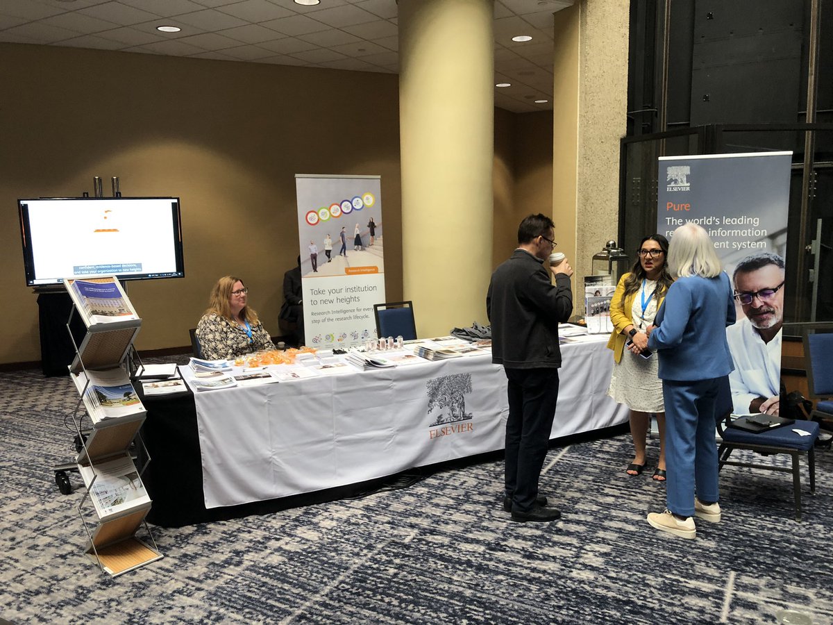 SciVal's tweet image. It&apos;s rainy in Crystal City but warm and dry in the convention center for Day 2 of the #NORDP2023 conference! Come visit our booth and say hi! @NORDP_official