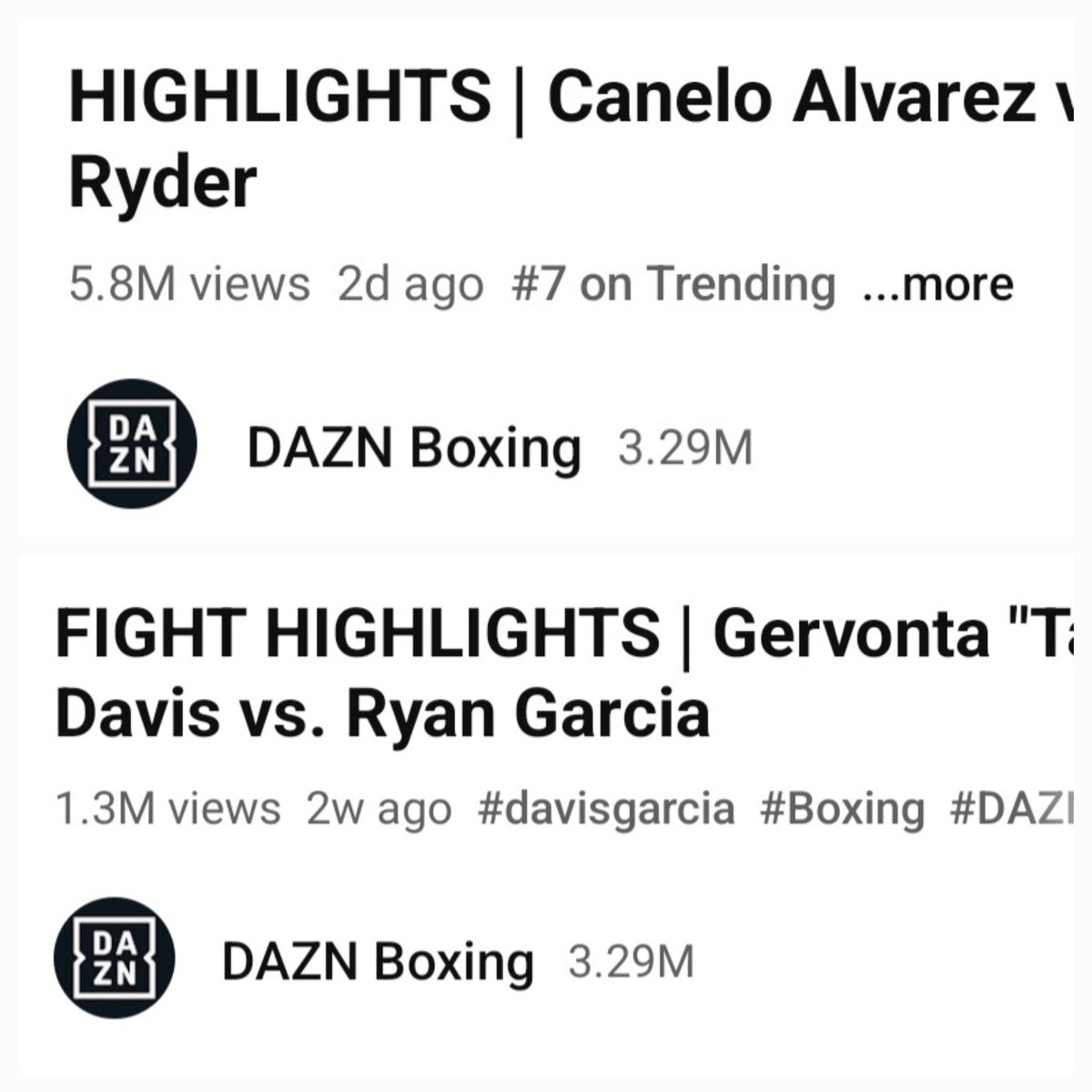 Highlights comparison #CaneloRyder #boxing #DavisGarcia 🤔